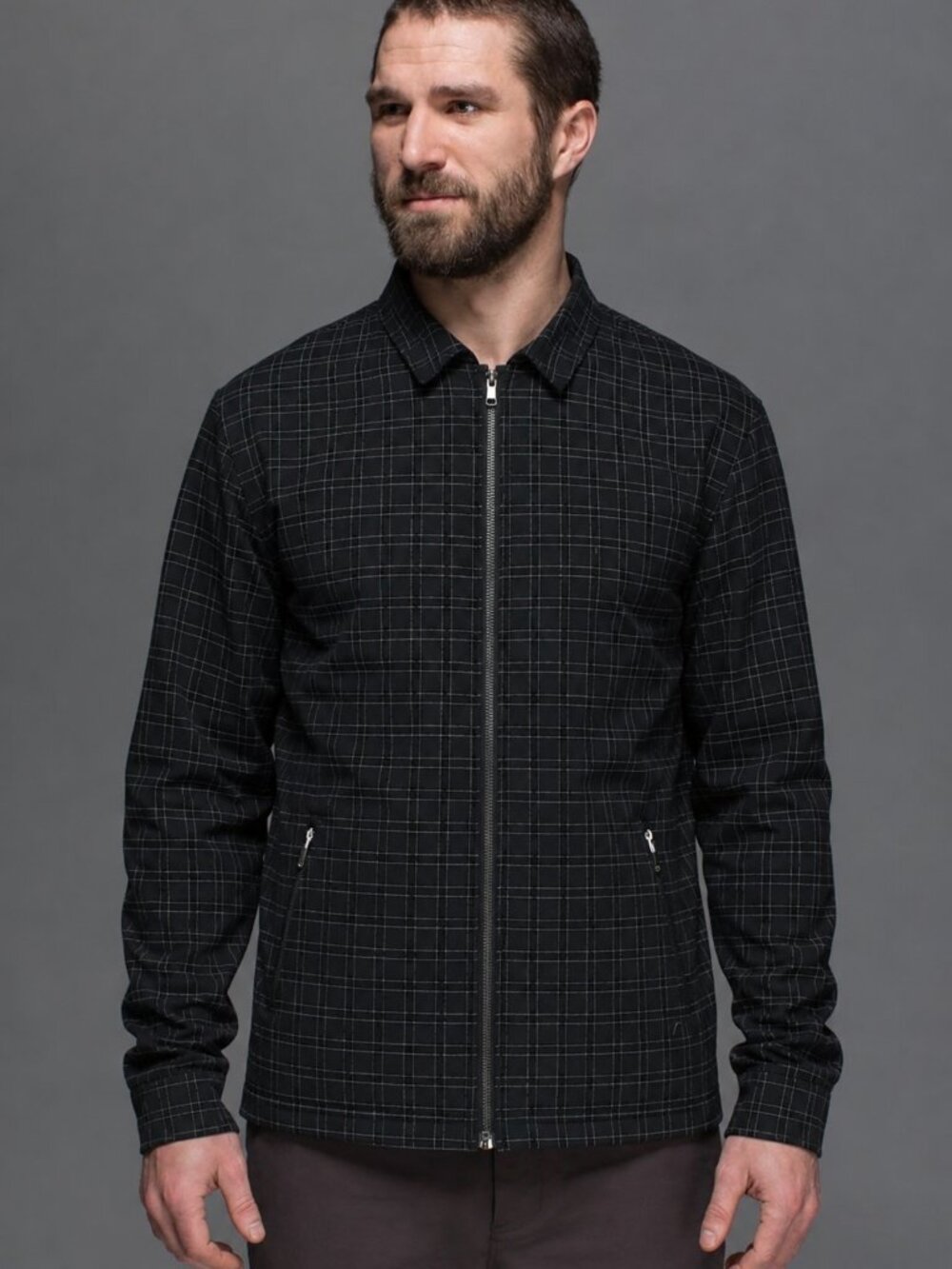 Lululemon Men’s Black Grid Full-Zip Jacket Black Size Large